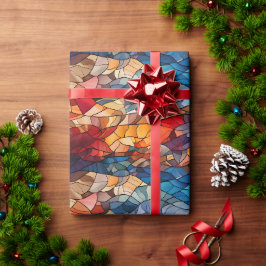 Kaleidoskop-Mosaik: Inspiriert Hartglas Geschenkpapier