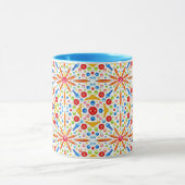 Kaleidoskop-Muster, blaue Trim, Tasse (Zentrum)