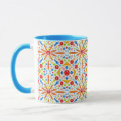 Kaleidoskop-Muster, blaue Trim, Tasse (Links)