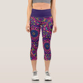Kaleidoskop Muster Capri Leggings (Vorderseite)