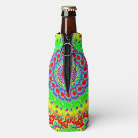 Kaleidoskop Muster, hell Cooler Flaschenkühler (Flasche Rückseite)