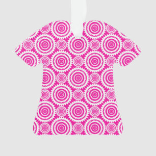 Kaleidoskop-Muster (Hot Pink und White Geometric) Ornament