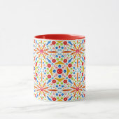 Kaleidoskop-Muster, roter Besatz, Tasse (Zentrum)