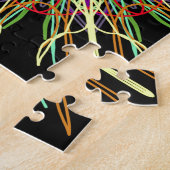 Kaleidoskop Orangengelb-grüne Blume Puzzle (Seite)