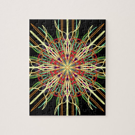 Kaleidoskop Orangengelb-grüne Blume Puzzle (Vertikal)