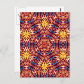 Kaleidoskop Postcard Blue und Cinnamon Brown Postkarte (Vorne/Hinten)