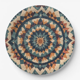 Kaleidoskop Quilt Muster Pappteller