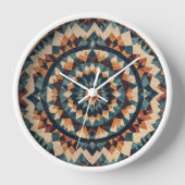 Kaleidoskop Quilt Muster Uhr (Vorderseite)