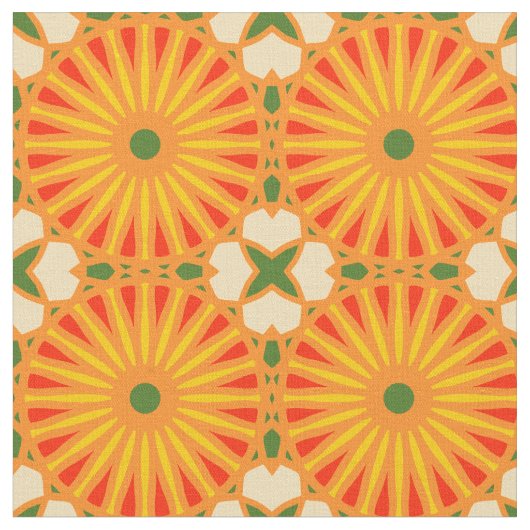 Kaleidoskop Radmuster P Grün Gelb Stoff (Nahaufnahme)