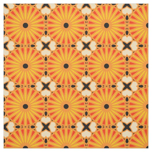 Kaleidoskop Radmuster P Schwarzes Rotes Gelb 1 Stoff (Muster)