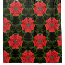 Kaleidoskop Red Impatiens Floral Duschvorhang