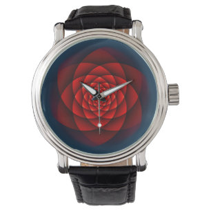 Kaleidoskop ROSE rot + Ihre Idee Armbanduhr