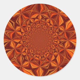 Kaleidoskop-Rot Digital Art Muster-67546 Runder Aufkleber