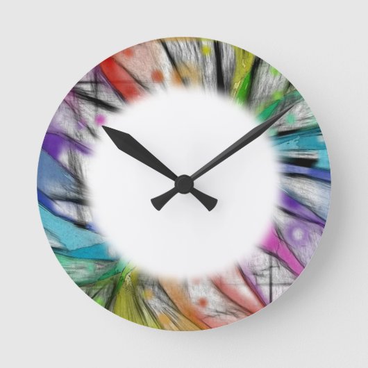 Kaleidoskop Runde Wanduhr (Vorderseite)