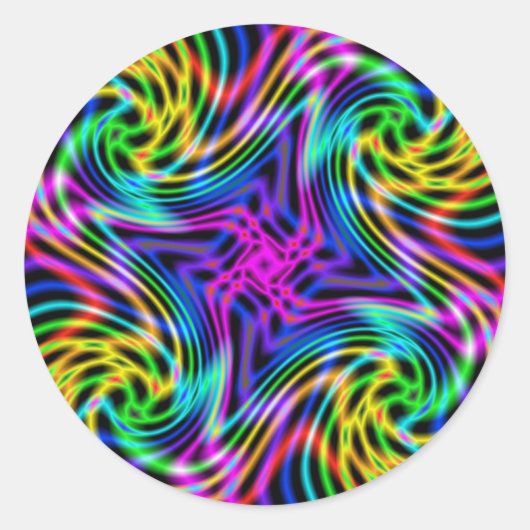 Kaleidoskop Runder Aufkleber (Vorderseite)