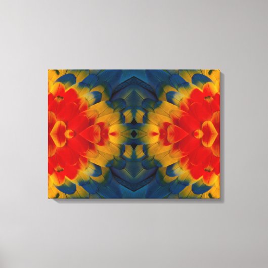 Kaleidoskop-Scarlet-Macaw-Design Leinwanddruck (Vorderseite)