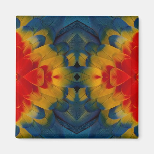 Kaleidoskop-Scarlet-Macaw-Design Magnet (Vorne)