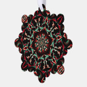 Kaleidoskop Schönes Muster Schwarz Rot Ornament Karte (Linke Ecke)