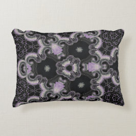 Kaleidoskop, Schwarz und Lavendel Dekokissen
