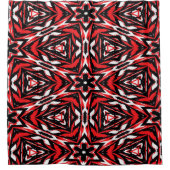 Kaleidoskop, Schwarz, Weiß und Rot Duschvorhang (Vorderseite)