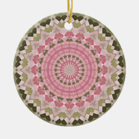 Kaleidoskop-Serie - Pink Hydrangea 1 Keramikornament (Vorne)