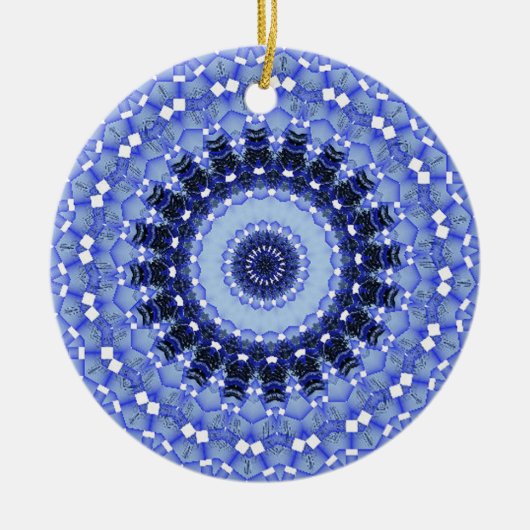 Kaleidoskop-Serie - Winterschnee 1 Keramikornament (Vorne)