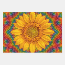 Kaleidoskop-Sonnenblume Geschenkpapier Set