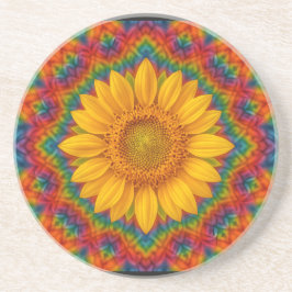 Kaleidoskop Sonnenblume Getränkeuntersetzer