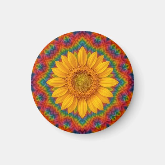 Kaleidoskop Sonnenblume Magnet (Vorne)