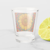 Kaleidoskop-Sonnenblume  Schnapsglas (Rückseite)