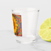Kaleidoskop-Sonnenblume  Schnapsglas (Rechts)