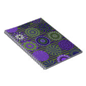 Kaleidoskop-Spaß, Lila-grünes Spiral-Notebook Notizblock (Rechte Seite)