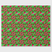 Kaleidoskop Star Art Red Green Geschenkpapier (Flach)