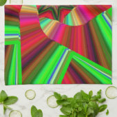 Kaleidoskop Star Art Red Green Geschirrtuch (Gefaltet)