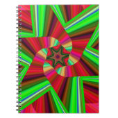 Kaleidoskop Star Art Red Green Notizblock (Vorderseite)