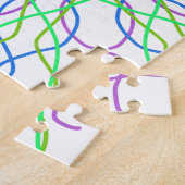 Kaleidoskop-Star, Lila Kunst in Weiß Grün, Blau Puzzle (Seite)