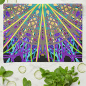 Kaleidoskop-Star, Lila orange grüne Kunst Handtuch (Gefaltet)