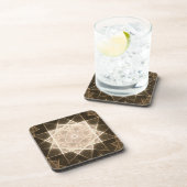 Kaleidoskop-Star und Gold Getränkeuntersetzer (Rechte Seite)