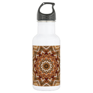 Kaleidoskop-Stern-Mandala-Bernstein-Muster Edelstahlflasche