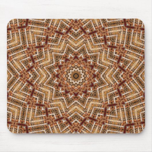 Kaleidoskop-Stern-Mandala-Bernstein-Muster Mousepad (Vorne)