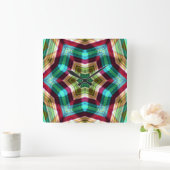 Kaleidoskop-Stern migriert mit Tiefe zu Hexagon Quadratische Wanduhr (Zuhause)