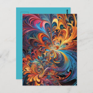 Kaleidoskop-Sterne Postkarte