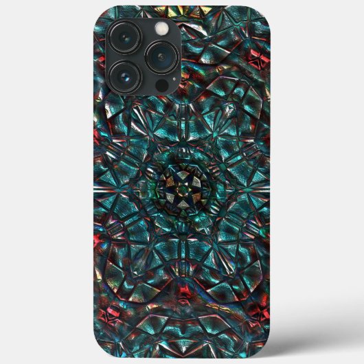 Kaleidoskop-Stil alten Metall Chrom blau grün bis Case-Mate iPhone Hülle (Rückseite)