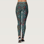 Kaleidoskop-Stil alten Metall Chrom blau grün bis Leggings (Rückseite)