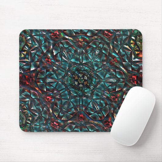 Kaleidoskop-Stil alten Metall Chrom blau grün bis Mousepad (Mit Mouse)