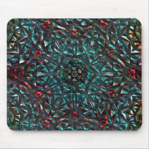 Kaleidoskop-Stil altes Metall Chrom blau grün zu  Mousepad