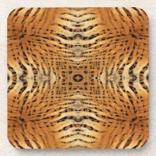 Kaleidoskop Tiger Fur Muster Getränkeuntersetzer (Vorderseite)