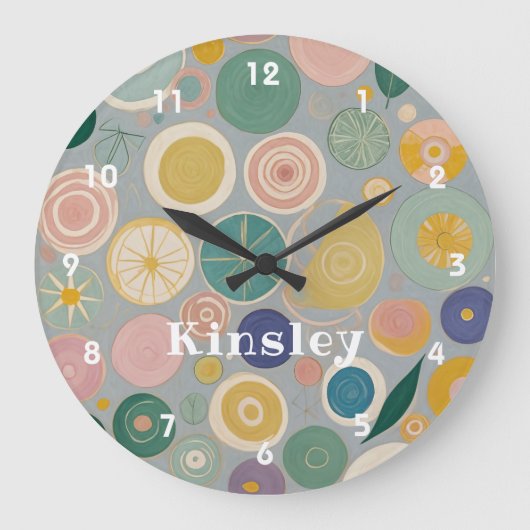 Kaleidoskop-Traum Personalisiert Große Wanduhr (Vorderseite)