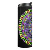 Kaleidoskop Uhr Mandala I + Ihre Ideen Thermosbecher (Nach links gedreht)