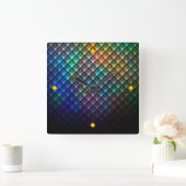 Kaleidoskop-Uhr Quadratische Wanduhr (Zuhause)